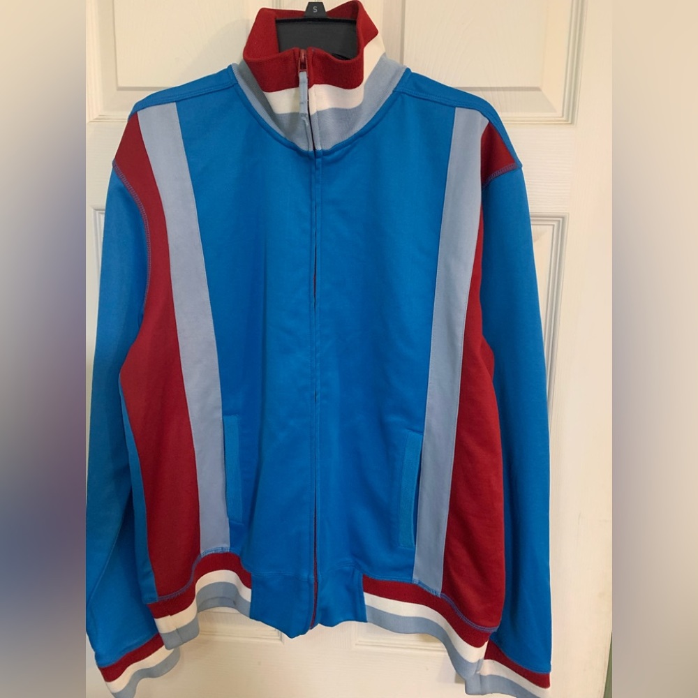 Eighty Eight Blue Burgundy And White Jacket L